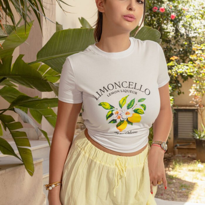 T-shirt blanc imprimé "LIMONCELLO"
