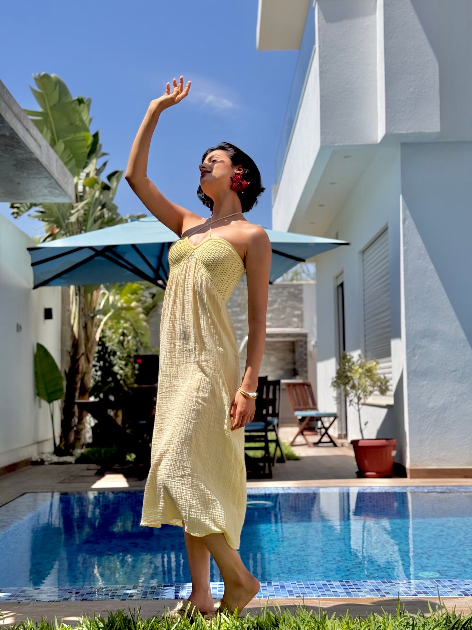 Robe Bustier Jaune Pastel – Élégance Décontractée