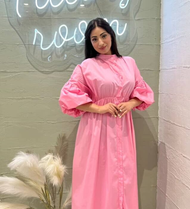 Robe chemise manches bouffantes